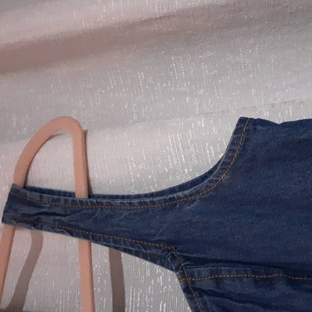 Sincerely Jules 100 % Cotton Women's   Blue Denim Jumsuit Size L. Missing Belt. - Picture 6 of 14